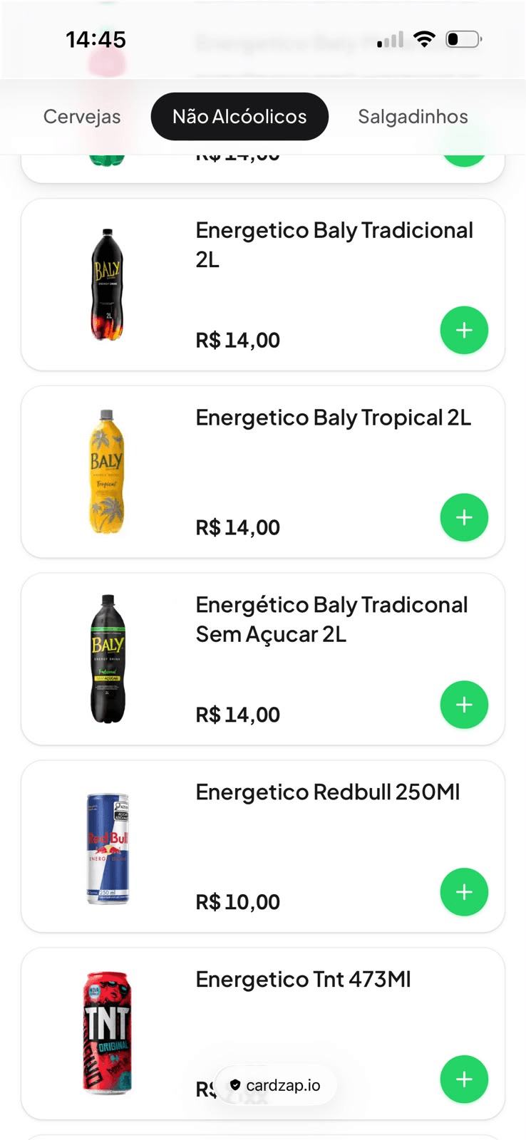 Cardápio do cliente — produtos com foto e preço